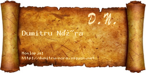 Dumitru Nóra névjegykártya